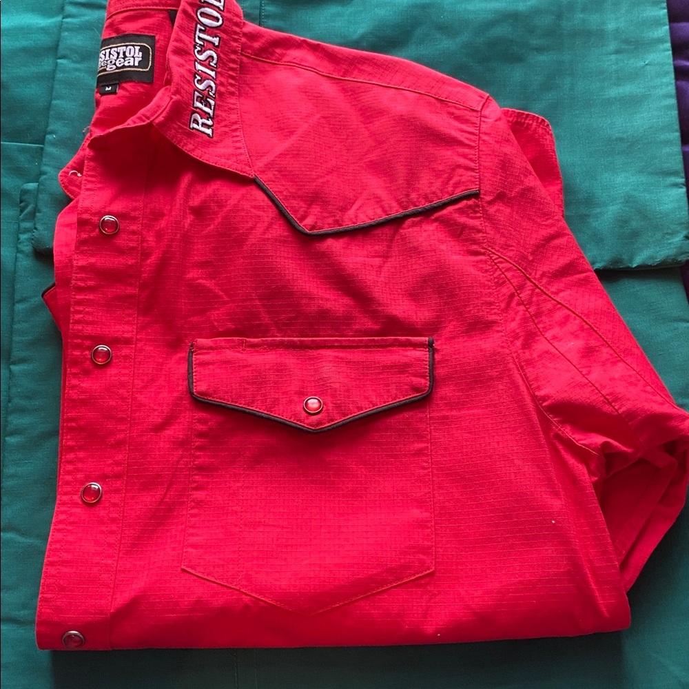 Red Western Men's Shirt